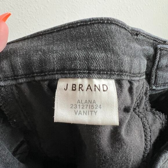 J Brand Alana Jeans Women's 27 Black Denim Mid Rise Skinny Leg Stretch Ankle - Picture 7 of 9